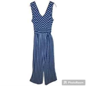 Monteau* Striped Jumpsuit* Navy/White* Sz L